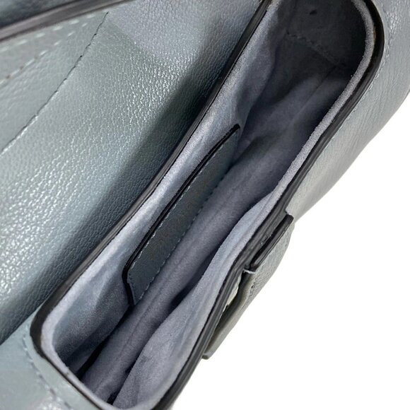 Auth DIOR/ChristianDior Saddle Microbag - Cloud Blue Leather Handbag - Picture 15 of 16